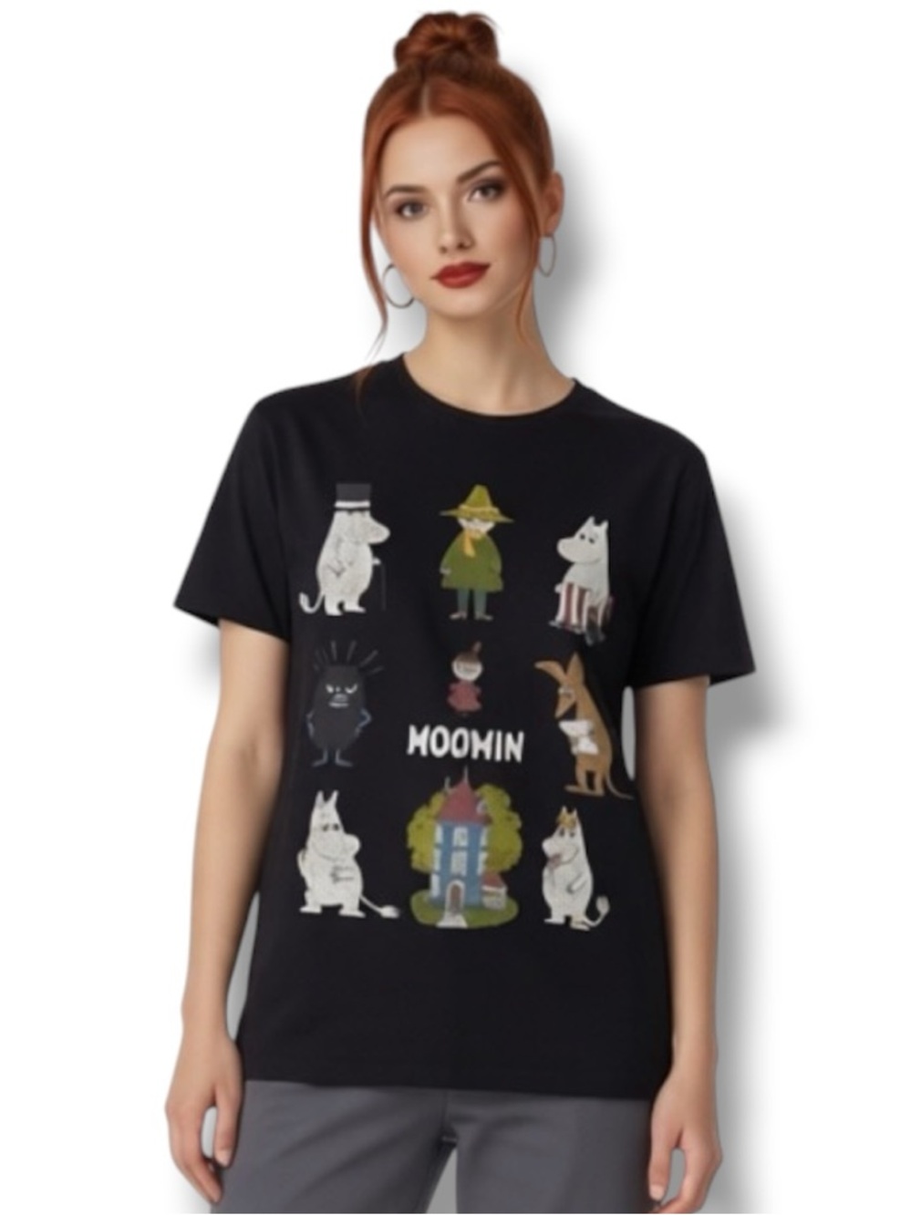 Moomin Character Grid Boyfriend Fit T-Shirt